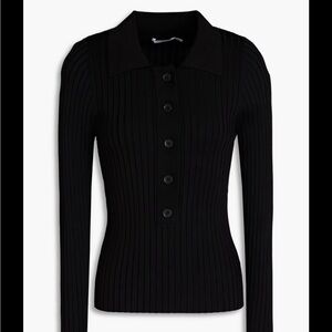 Good American Ribbed Polo Sweater